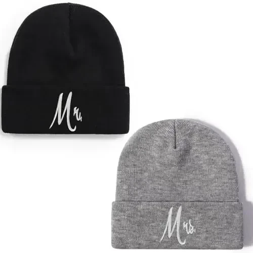 ZOORON 1 & 2 Packs Erkaklar va Ayollar uchun Beanie Qishki Issiq Shlyapalar Akril Trikotaj Manjetli Beanie Kepka Unisex - 1