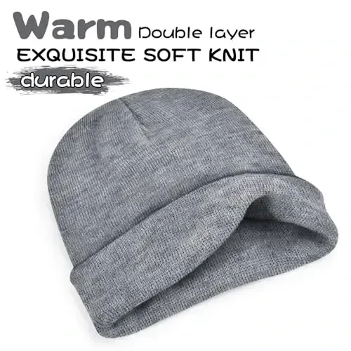 ZOORON 1 & 2 Packs Erkaklar va Ayollar uchun Beanie Qishki Issiq Shlyapalar Akril Trikotaj Manjetli Beanie Shapka Uniseks 