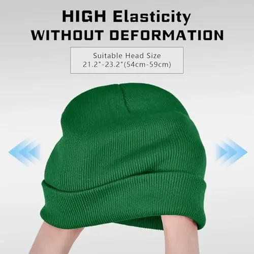 ZOORON 1 & 2 Packs Erkaklar va Ayollar uchun Beanie Qishki Issiq Shlyapalar Akril Trikotaj Manshetli Beanie Shapka Unisex - 3