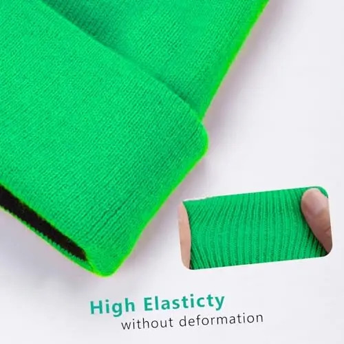 ZOORON 1 & 2 Packs Erkaklar va Ayollar uchun Bini Qishki Issiq Shlyapalar Akril Trikotaj Manjetli Bini Shapka Unisex - 3