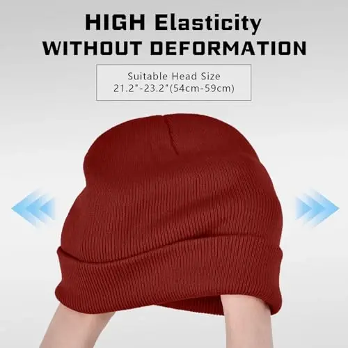 ZOORON 1 & 2 Packs Erkaklar va ayollar uchun shapka Qishki iliq shapkalar Akril to'qilgan manjetli shapka Unisex - 3