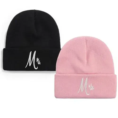 ZOORON 1 & 2 Packs Beanie for Men Women Warm Winter Hats Acrylic Knit Cuffed Beanie Cap Unisex - ZOORON