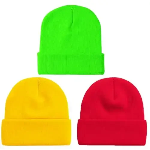 ZOORON 1 & 2 Packs Beanie for Men Women Warm Winter Hats Acrylic Knit Cuffed Beanie Cap Unisex 