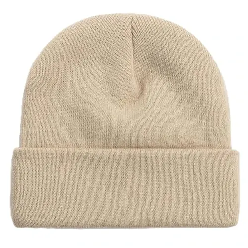 ZOORON Beanie for Men Women Warm Winter Hat Unisex Soft Knit Cuffed Beanie Skull Cap 