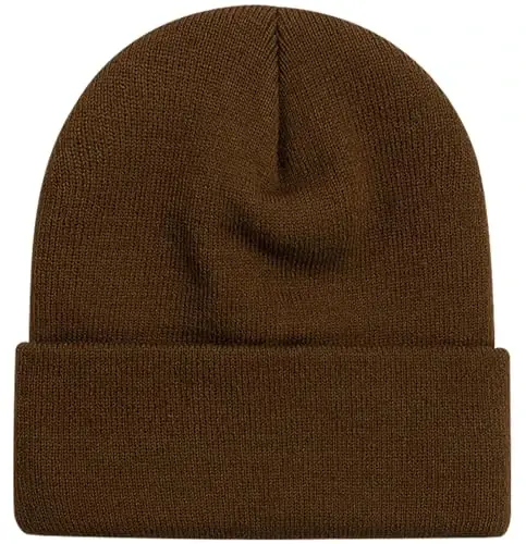 ZOORON 1 & 2 Packs Beanie for Men Women Warm Winter Hats Acrylic Knit Cuffed Beanie Cap Unisex - 6