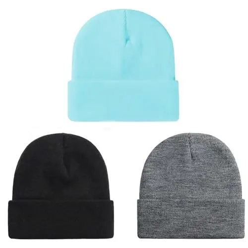 ZOORON Beanie for Men Women Warm Winter Hat Unisex Soft Knit Cuffed Beanie Skull Cap - 1