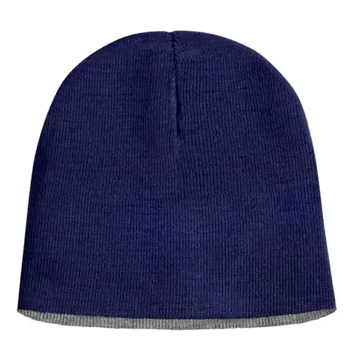 ZOORON 1 & 2 Pack Unisex Beanie for Men Women Reversible Winter Beanies Hat Knit Warm Plain Skull Cap Daily Beanie Hat - ZOORON