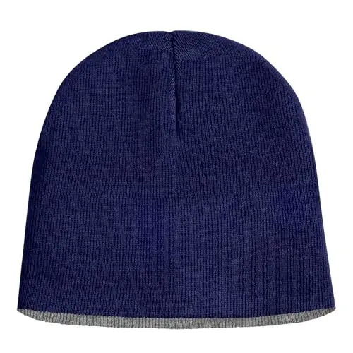 ZOORON 1 & 2 Pack Unisex Beanie for Men Women Reversible Winter Beanies Hat Knit Warm Plain Skull Cap Daily Beanie Hat - 1
