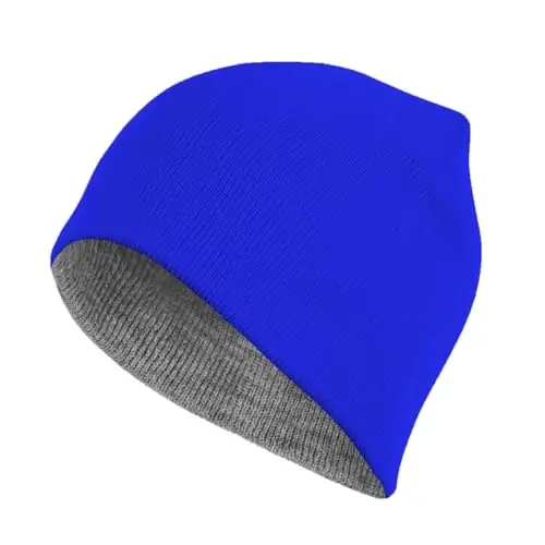 ZOORON 1 & 2 Pack Unisex Beanie for Men Women Reversible Winter Beanies Hat Knit Warm Plain Skull Cap Daily Beanie Hat - ZOORON