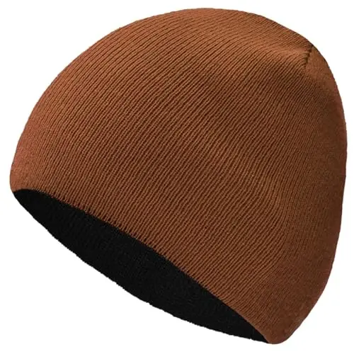 ZOORON 1 & 2 Pack Unisex Beanie for Men Women Reversible Winter Beanies Hat Knit Warm Plain Skull Cap Daily Beanie Hat - 1