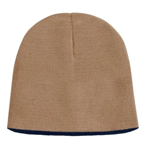 ZOORON 1 & 2 Pack Unisex Beanie for Men Women Reversible Winter Beanies Hat Knit Warm Plain Skull Cap Daily Beanie Hat - ZOORON