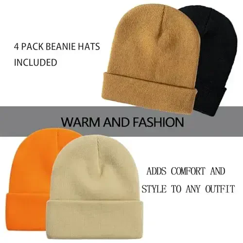 ZOORON 1&2 Pack Beanie for Men Women Slouchy Beanie Hats Winter Knit Caps Soft Ski Hat Unisex - 2