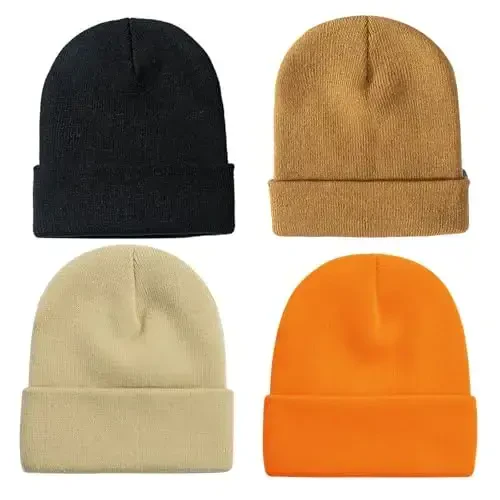 ZOORON 1&2 Pack Beanie for Men Women Slouchy Beanie Hats Winter Knit Caps Soft Ski Hat Unisex - ZOORON