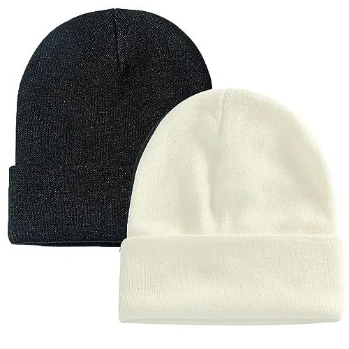 ZOORON 1&2 Pack Beanie for Men Women Slouchy Beanie Hats Winter Knit Caps Soft Ski Hat Unisex - ZOORON