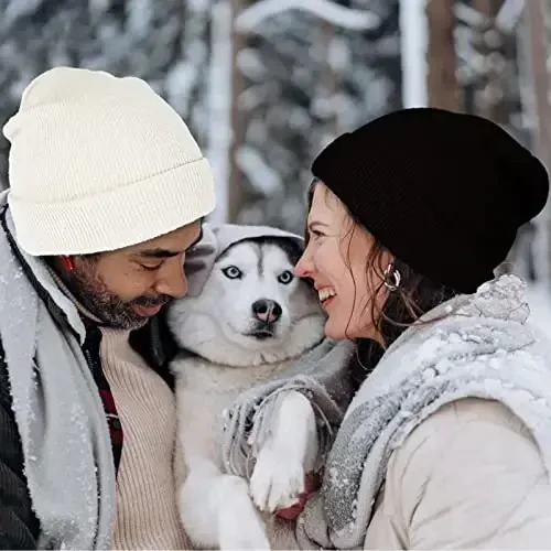 ZOORON 1&2 Pack Beanie for Men Women Slouchy Beanie Hats Winter Knit Caps Soft Ski Hat Unisex - 6