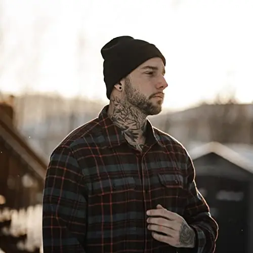 ZOORON 1&2 Pack Beanie for Men Women Slouchy Beanie Hats Winter Knit Caps Soft Ski Hat Unisex - 4