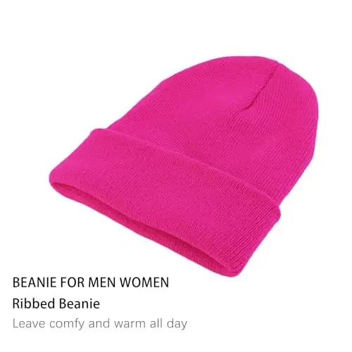 ZOORON 1&2 Pack Beanie for Men Women Slouchy Beanie Hats Winter Knit Caps Soft Ski Hat Unisex - 2