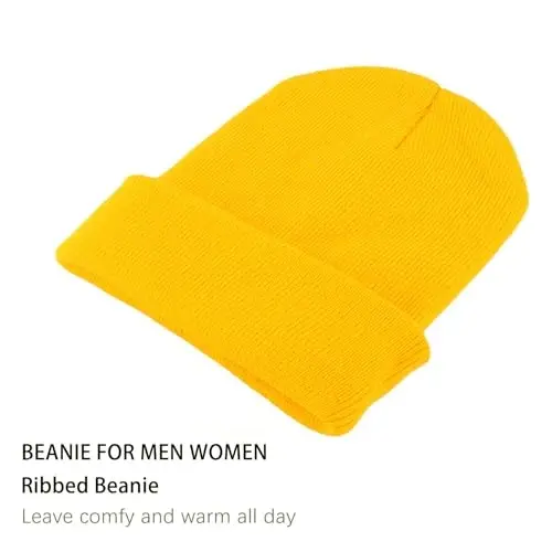 ZOORON 1&2 Pack Beanie for Men Women Slouchy Beanie Hats Winter Knit Caps Soft Ski Hat Unisex - 2