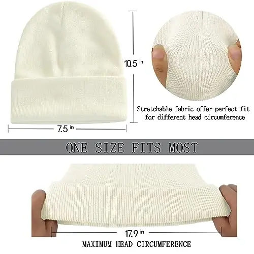 ZOORON 1&2 Pack Beanie for Men Women Slouchy Beanie Hats Winter Knit Caps Soft Ski Hat Unisex - 3