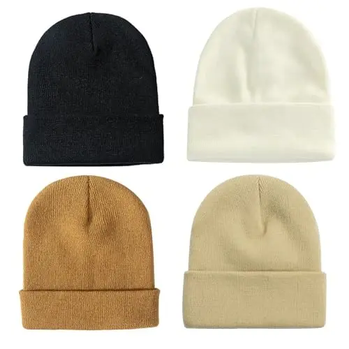 ZOORON 1&2 Pack Beanie for Men Women Slouchy Beanie Hats Winter Knit Caps Soft Ski Hat Unisex - 1