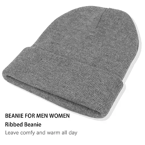 ZOORON 1&2 Pack Beanie for Men Women Slouchy Beanie Hats Winter Knit Caps Soft Ski Hat Unisex - ZOORON (1)