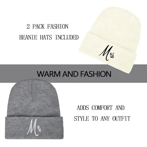 ZOORON 1&2 Pack Beanie for Men Women Slouchy Beanie Hats Winter Knit Caps Soft Ski Hat Unisex - 2