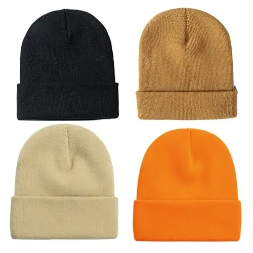 ZOORON 1&2 Pack Beanie for Men Women Slouchy Beanie Hats Winter Knit Caps Soft Ski Hat Unisex - 1