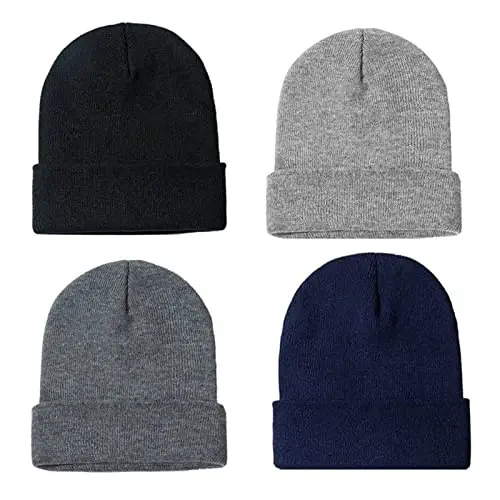 ZOORON 1&2 Pack Beanie for Men Women Slouchy Beanie Hats Winter Knit Caps Soft Ski Hat Unisex 