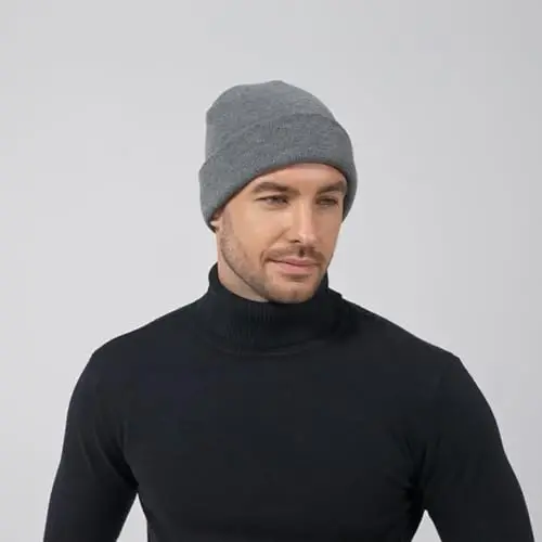 ZOORON 1&2 Pack Beanie for Men Women Slouchy Beanie Hats Winter Knit Caps Soft Ski Hat Unisex - 4