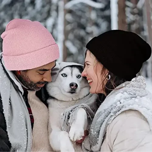 ZOORON 1&2 Pack Beanie for Men Women Slouchy Beanie Hats Winter Knit Caps Soft Ski Hat Unisex - 6