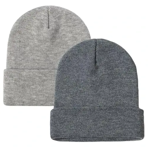 ZOORON 1&2 Pack Beanie for Men Women Slouchy Beanie Hats Winter Knit Caps Soft Ski Hat Unisex - ZOORON