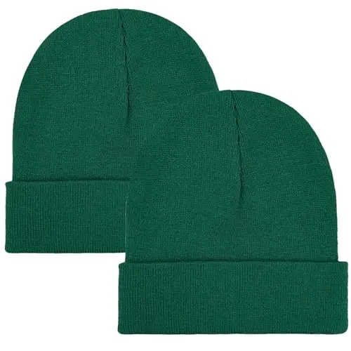 ZOORON 1&2 Pack Beanie for Men Women Slouchy Beanie Hats Winter Knit Caps Soft Ski Hat Unisex 