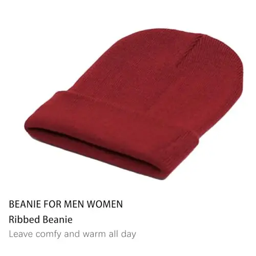 ZOORON 1&2 Pack Beanie for Men Women Slouchy Beanie Hats Winter Knit Caps Soft Ski Hat Unisex - 3