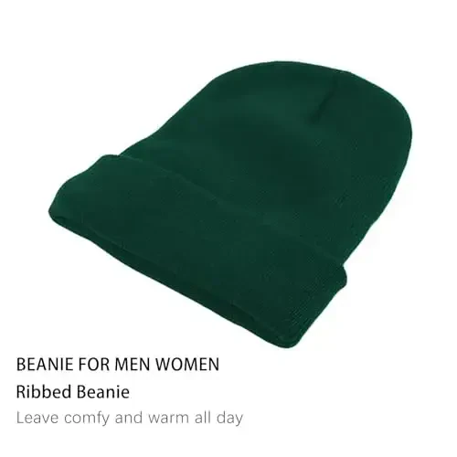 ZOORON 1&2 Pack Beanie for Men Women Slouchy Beanie Hats Winter Knit Caps Soft Ski Hat Unisex - 2