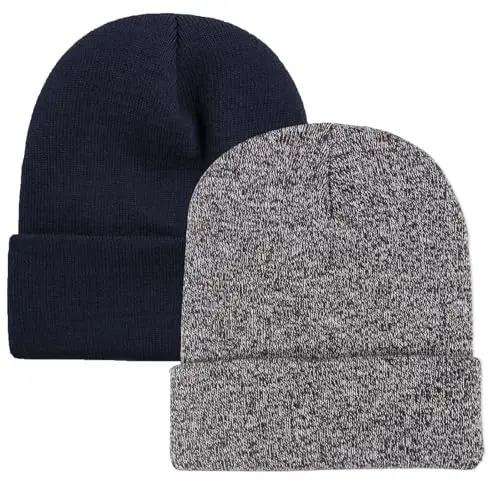 ZOORON 1&2 Pack Beanie for Men Women Slouchy Beanie Hats Winter Knit Caps Soft Ski Hat Unisex - ZOORON