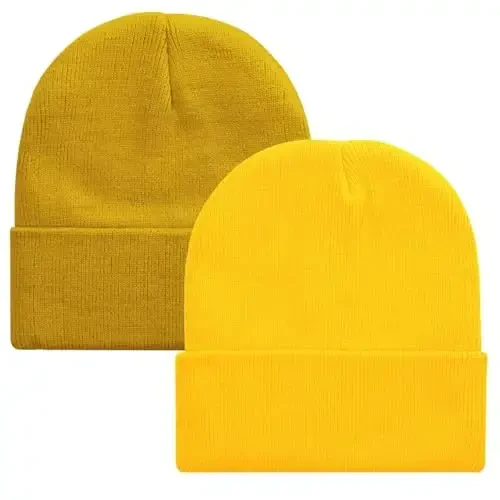 ZOORON 1&2 Pack Erkaklar Ayollar uchun Beanie Slouchy Beanie Shlyapalar Qishki Trikotaj Shlyapalar Yumshoq Chang'i Shlyapa Unisex - ZOORON