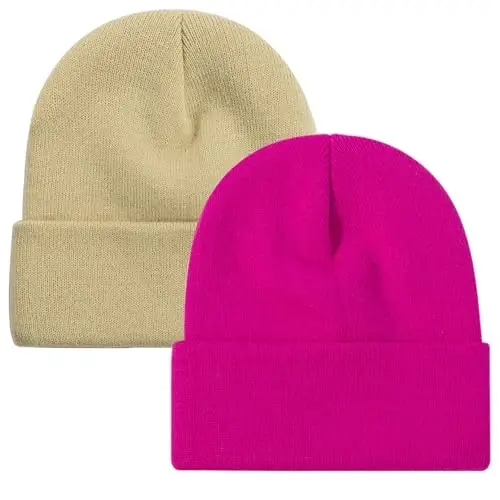 ZOORON 1&2 Pack Erkaklar Ayollar uchun Beanie Slouchy Beanie Shlyapalar Qishki Trikotaj Shlyapalar Yumshoq Chang'i Shlyapasi Unisex 