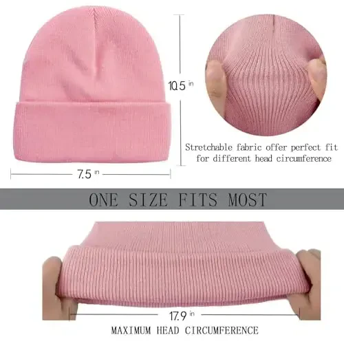 ZOORON 1&2 Pack Erkaklar va Ayollar uchun Beanie Qalpog'i Yumshoq Qishki Triko Qalpog'i Unisex - 3