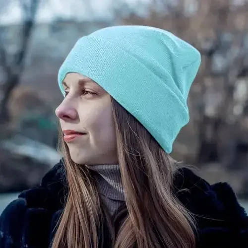 ZOORON 1&2 Pack Erkaklar va Ayollar uchun Beanie Shapka Qishki Trikotaj Shapka Yumshoq Chang'i Shapka Uniseks - 4