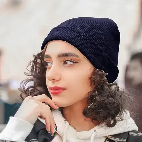 ZOORON 1&2 Pack Erkaklar va Ayollar uchun Beanie Shapka Qishki Trikotaj Shapka Yumshoq Chang'i Shapka Unisex - 6