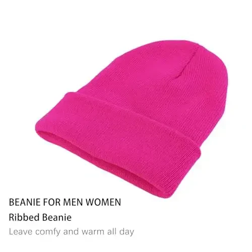 ZOORON 1&2 Pack Erkaklar va Ayollar uchun Beanie Shlyapa Qishki Trikotaj Shapka Yumshoq chang'i shapkasi Unisex - 2