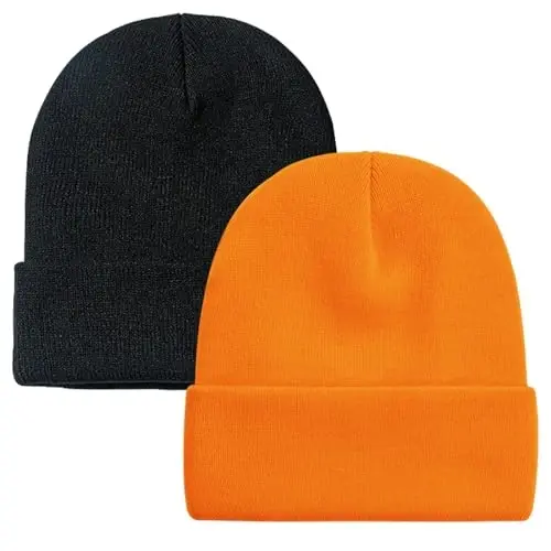 ZOORON 1&2 Pack Erkaklar va Ayollar uchun Beanie Shlyapa Qishki Trikotaj Shapka Yumshoq Ski Shapkasi Uniseks - 1