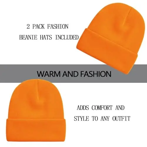 ZOORON 1&2 Pack Erkaklar va Ayollar uchun Beanie Slouchy Beanie Shapkalari Qishki Trikotaj Shapka Yumshoq Ski Shapka Uniseks - 2