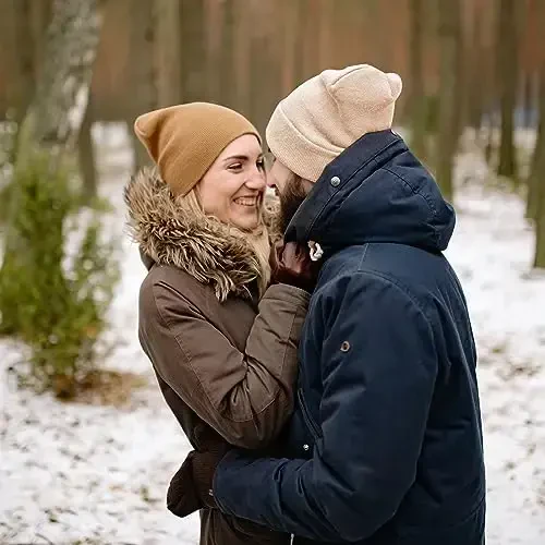 ZOORON 1&2 Pack Erkaklar va Ayollar uchun Beanie Slouchy Beanie Shlyapalar Qishki Trikotaj Shapka Yumshoq Chang'i Shapkasi Unisex - 6