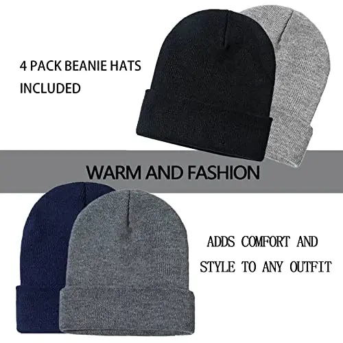ZOORON 1&2 Pack Erkaklar va Ayollar uchun Beanie Yumshoq Qishki Triko Shapka Uniseks Ski Shapka - 2