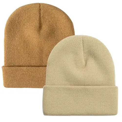ZOORON 1&2 Pack Erkaklar va Ayollar uchun Beanie Yumshoq Qishki Triko Shapka Unisex - ZOORON