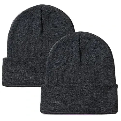 ZOORON 1&2 Pack Erkaklar va Ayollar uchun Beanie Yumshoq Qishki Triko Shapka Unisex - ZOORON