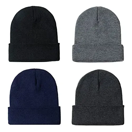 ZOORON 1&2 Pack Erkaklar va Ayollar uchun Beanie, Yumshoq Qishki Triko Shapka, Unisex Ski Shapka 