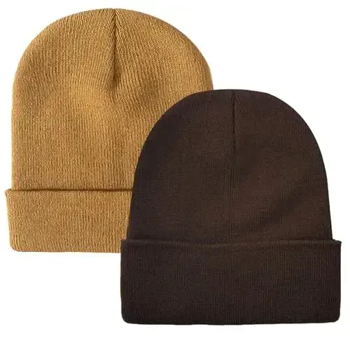 ZOORON 1&2 Pack Erkaklar va Ayollar uchun Beanie Yumshoq Qishki Triko Shlyapa Uniseks - 1