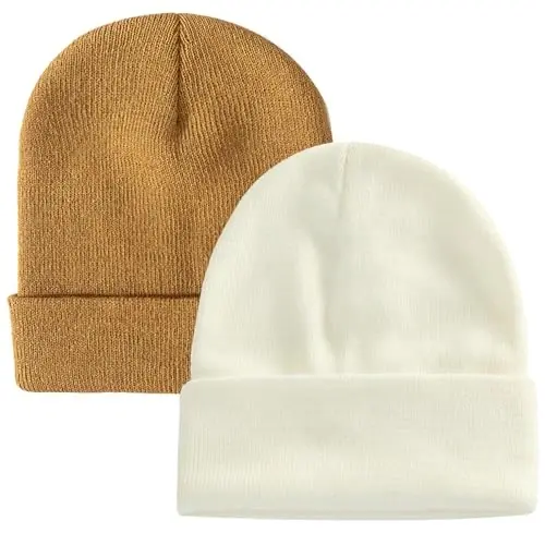 ZOORON 1&2 Pack Erkaklar va Ayollar uchun Beanie Yumshoq Qishki Triko Shlyapa Unisex 